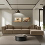 Atelier Del Sofa Sora Sofá Esquinero con Pouf - Marrón